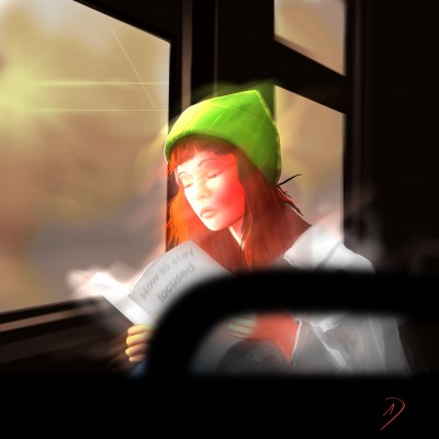 UnFocused Woman in a bus