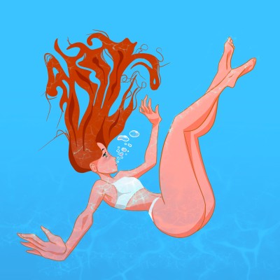 Sinkinf or diving woman