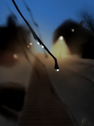 Street light and the drop