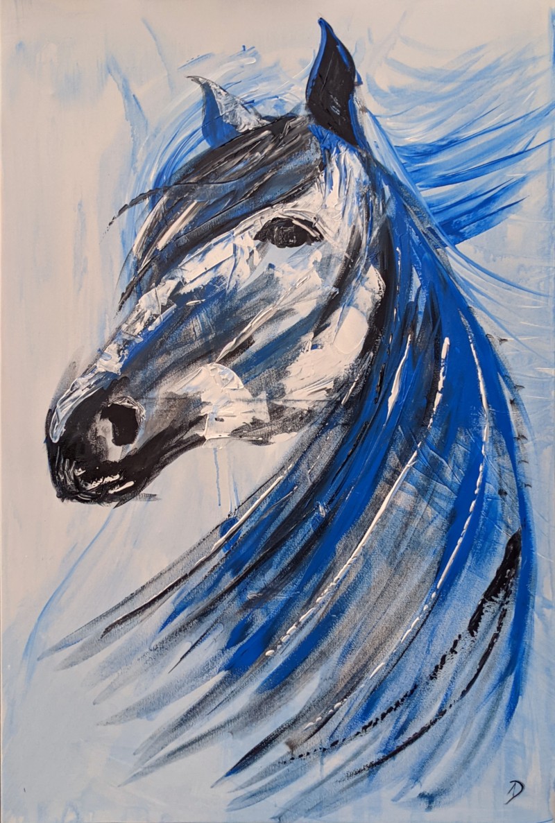 A blue horse