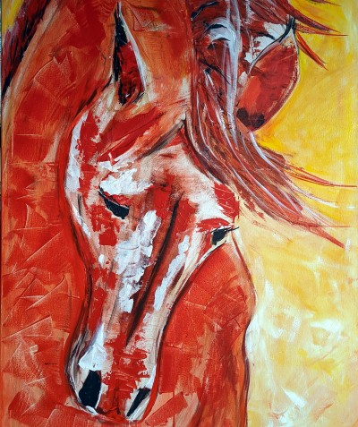 A yellowish Horse painted for Anne - part